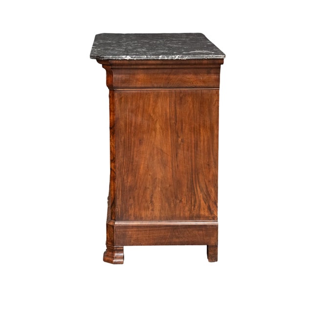 French Louis Philippe Chest or Commode of Burr Walnut With Marble Top For Sale In Austin - Image 6 of 12