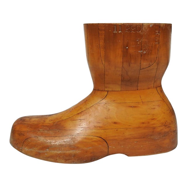 Early 20th Century Wood Boot Form For Sale