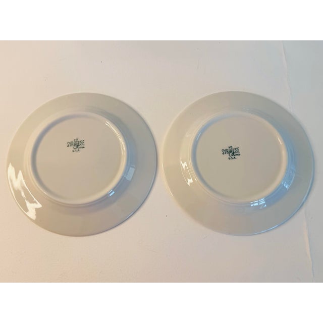 White Vintage 1960s Syracuse China Floral & Parrot Restaurant Ware Plates, Set of 4 For Sale - Image 8 of 9
