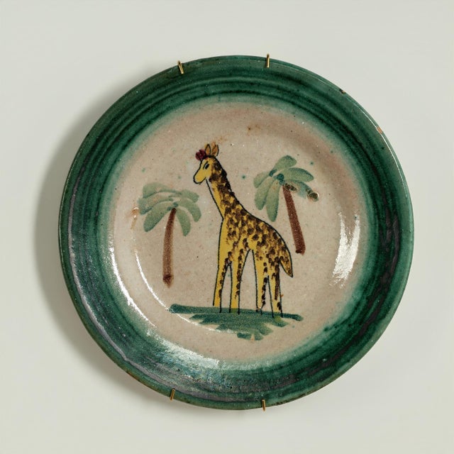 Set of Eight Vintage Italian Dishes With African Animals For Sale - Image 9 of 16