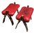 Moroccan Pair, 1950s Moroccan Camel Stools in Red Leather For Sale - Image 3 of 3