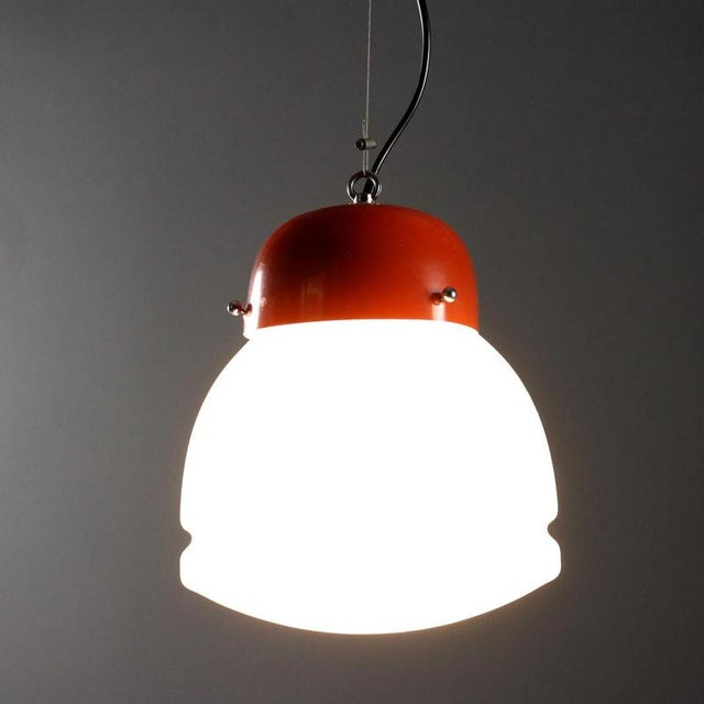 Vintage Lamp in Enamelled Aluminium and Glass, 1960s For Sale - Image 3 of 10