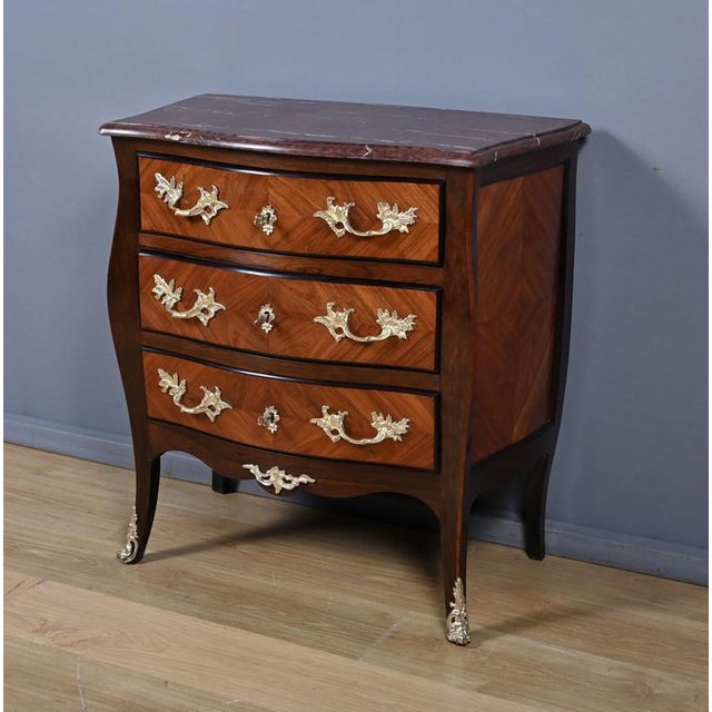 Small Marquetry Commode, 1850s For Sale - Image 3 of 18