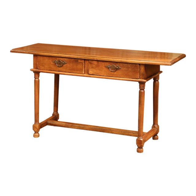 Early 19th Century Empire Walnut Console Table With Drawers Chairish
