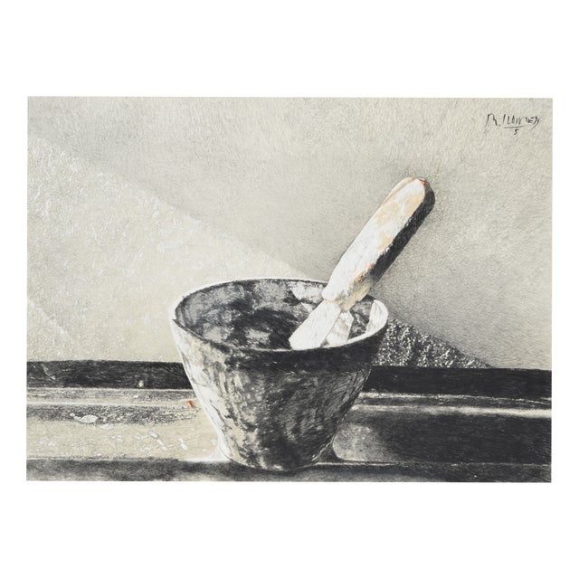 Reiner Schwarz, The Spatula, 1999, Charcoal and Crayon on Handmade Paper For Sale