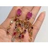 Bochic "Orient" Vintage Ruby & Multi gem Chandelier Earrings Set 18K Gold&Silver, A Pair For Sale - Image 16 of 18