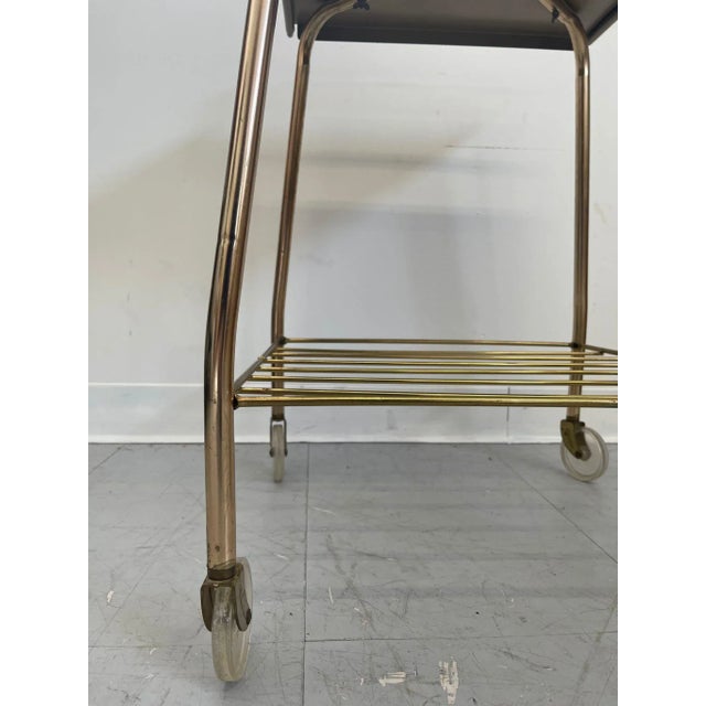1970s Vintage Gold Colored Cart on Wheels For Sale In Seattle - Image 6 of 8
