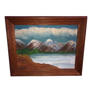 Mid 20th Century Landscape Oil on Canvas Board Painting For Sale
