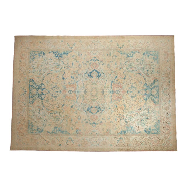 Vintage Distressed Bulgarian Polonaise Design Rug - 10' X 13'10" For Sale