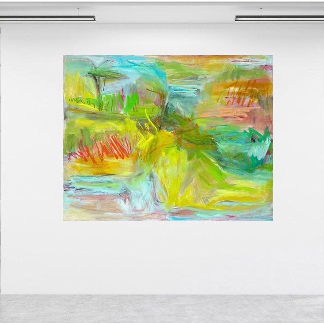 “Hot Summer” is a contemporary painting shaped by memory, color, and sensation rather than direct observation. Bands of...