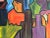 1950s Mid Century Abstract Cityscape Painting Oil on Board For Sale - Image 5 of 6