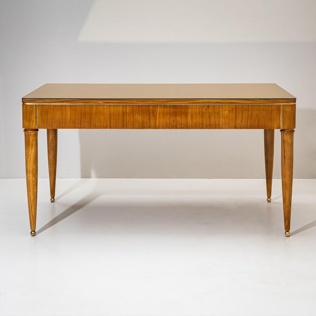 Wood Art Deco Desk, Probably Italy, 1940s For Sale - Image 7 of 11