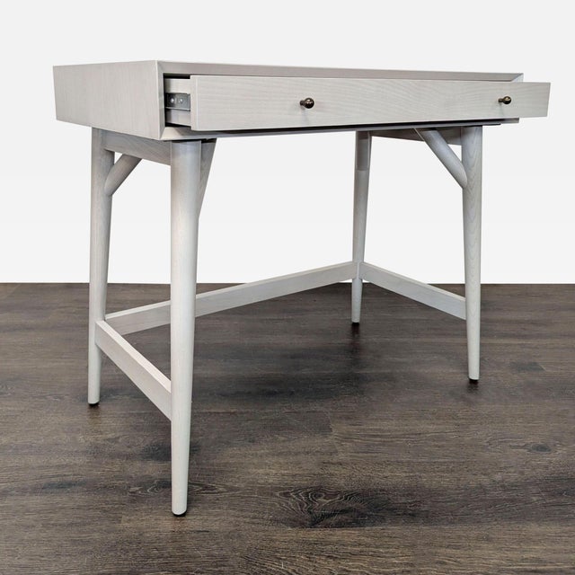 Mid-Century Modern West Elm Mid-Century Modern Desk With Drawer For Sale - Image 3 of 8