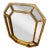 Vintage Hollywood Regency Gold Faux Bamboo Octagonal Mirror For Sale