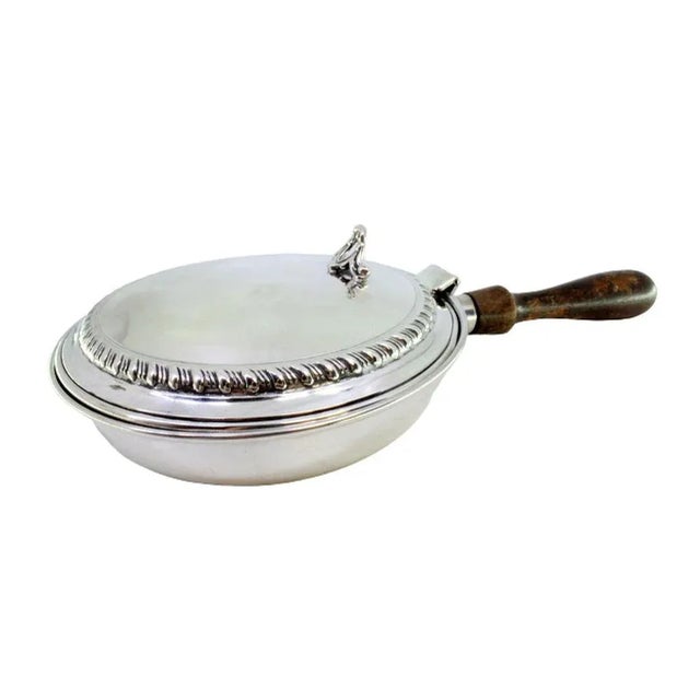 Silver Whisk with Raised Border Lid and Wooden Handle For Sale - Image 9 of 9