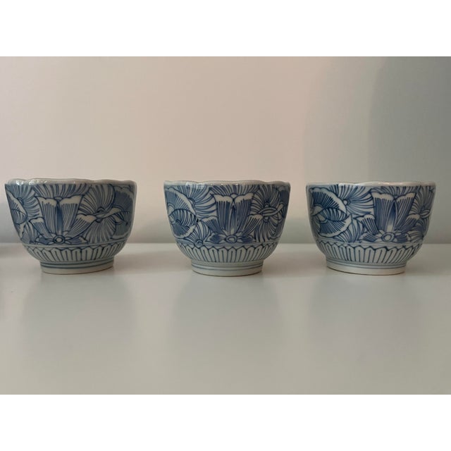 Antique Japanese Blue and White Teacups - Set/Collection of 12 - For Sale - Image 15 of 18