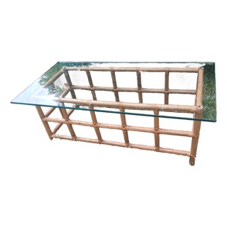 Vintage Bamboo Coffee Table, Rectangular For Sale