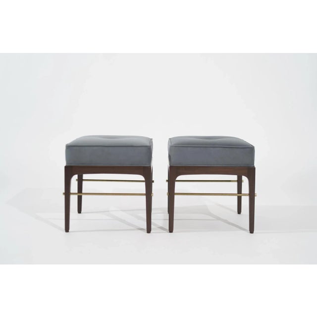 Modern Linear Stools in Walnut Series 18 by Stamford Modern - a Pair For Sale - Image 3 of 12