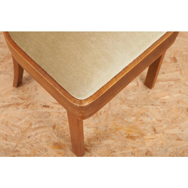 Model 201 Chair with Frame Wood, Back with Ronc, Seat Upholstered and Velour Fabric, for the Girsberger Bookshop, Zurich For Sale - Image 5 of 12