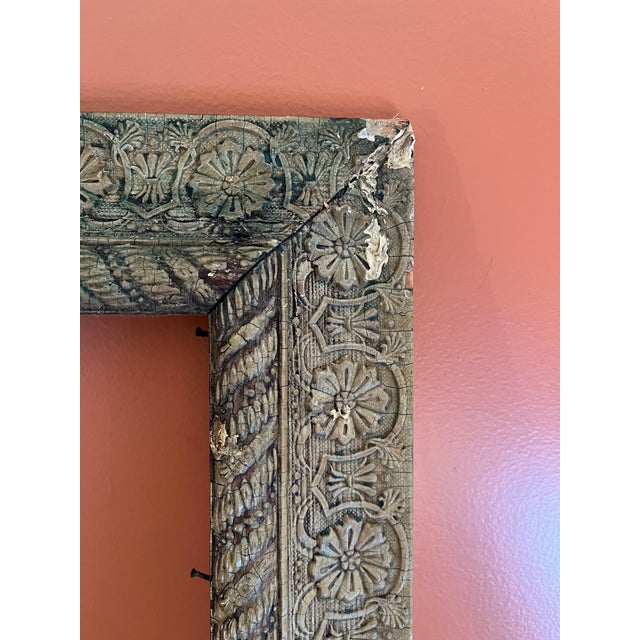 Antique Ornate Gesso Victorian Wood Picture Frame With a Floral Motif 22.5”x26.5” For Sale - Image 9 of 11