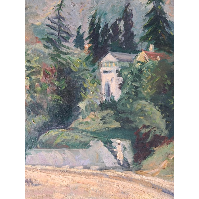 Textile Saul Kovner 1940s Oil Painting Los Angeles Cityscape Hollywood Hills Wpa For Sale - Image 7 of 18