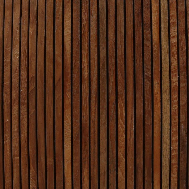 2020s Slatted Teak & Cement Round Coffee Table For Sale - Image 5 of 5