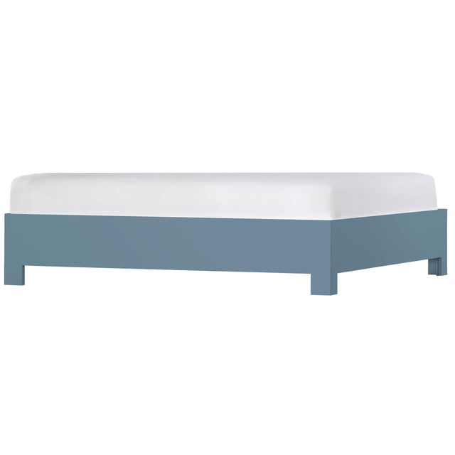 Blue Chippendale Platform Bed California King - Regatta Blue For Sale - Image 8 of 12