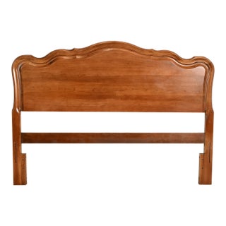 Kindel Furniture French Provincial Louis XV Cherry Wood Full Size Headboard, Circa 1960s For Sale