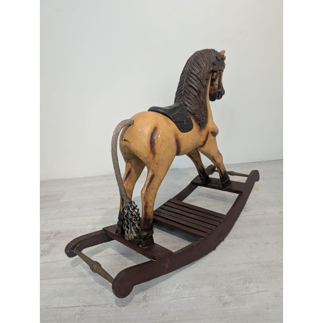 Antique Wooden Rocking Horse, 1920s For Sale - Image 11 of 16