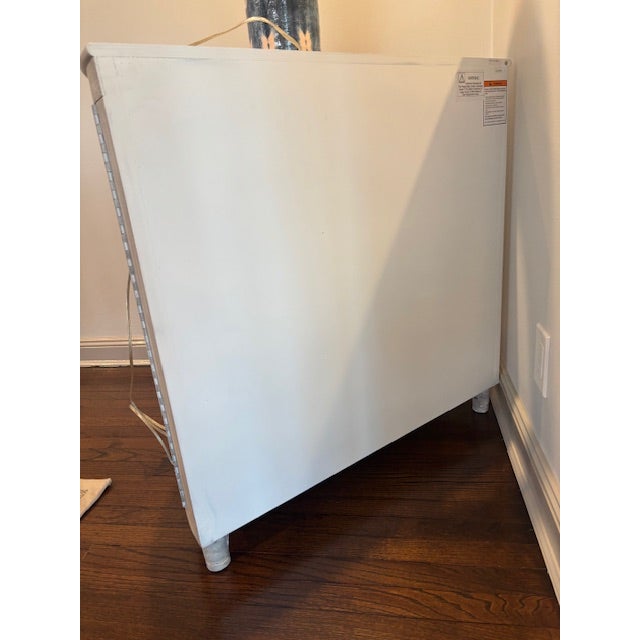 Light Gray Wood Demilune Cabinet For Sale - Image 4 of 5