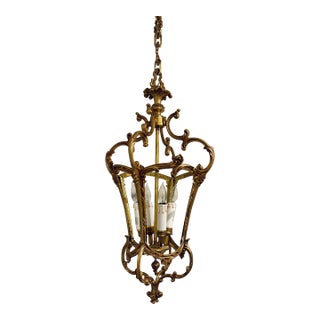 Myran Allan Luxury Lighting French Louis XV Bronze Dore Lantern For Sale
