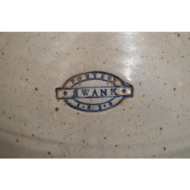 Swank Stoneware Decorated Handled Pitcher For Sale - Image 10 of 12