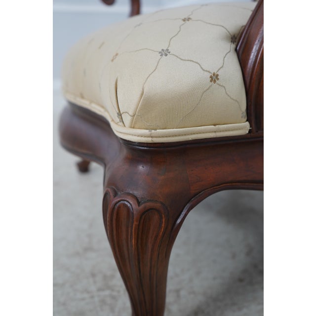 Thomasville Curved Queen Anne Style Chair & Ottoman For Sale - Image 10 of 18