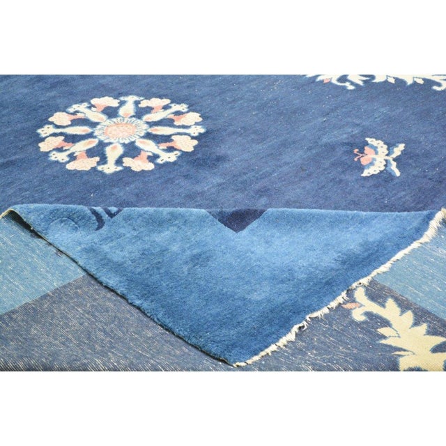 Chinese Antique Chinese Hand Knotted Wool Rug, 9'3x11'9 For Sale - Image 3 of 6