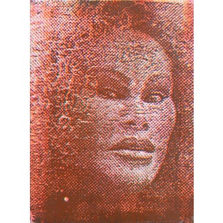 Peter Mayer, Jocelyn Wildenstein (Burgundy/White), Acrylic and Silkcreen on Canvas For Sale