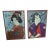Signed 1974 Mitsuaki Ichikawa Kabuki Woodblock Prints — Deluxe Shikishi Pair For Sale
