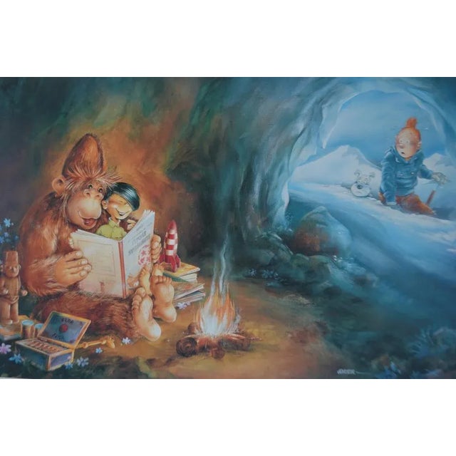 - Watch - Tribute to Hergé with Yeti and Tchang Small - 1990 - Bd Images n ° 63 - Format: 98x67cm This piece is attributed...
