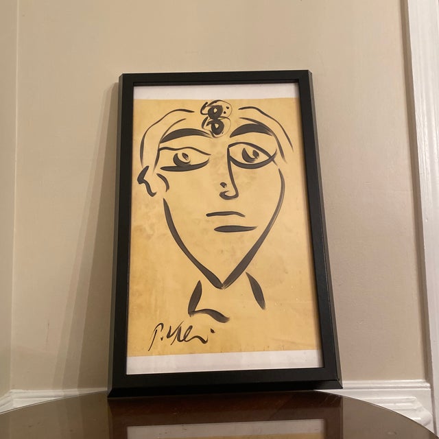 Abstract Late 20th Century Peter Keil Original Orange Abstract Portrait Paintings For Sale - Image 3 of 6