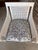 Vintage caned armchair with cushions in Sameera fabric by Oscar de la Renta MAKER'S MARK: Tag underneath seat cushion...