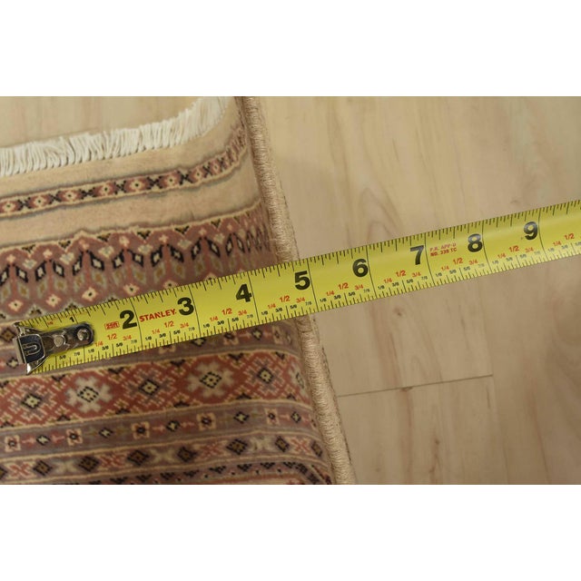Bokhara Jaldar Rug 3’1” X 5’2” Beige Wool Tribal Hand-Knotted Oriental Carpet For Sale - Image 9 of 11