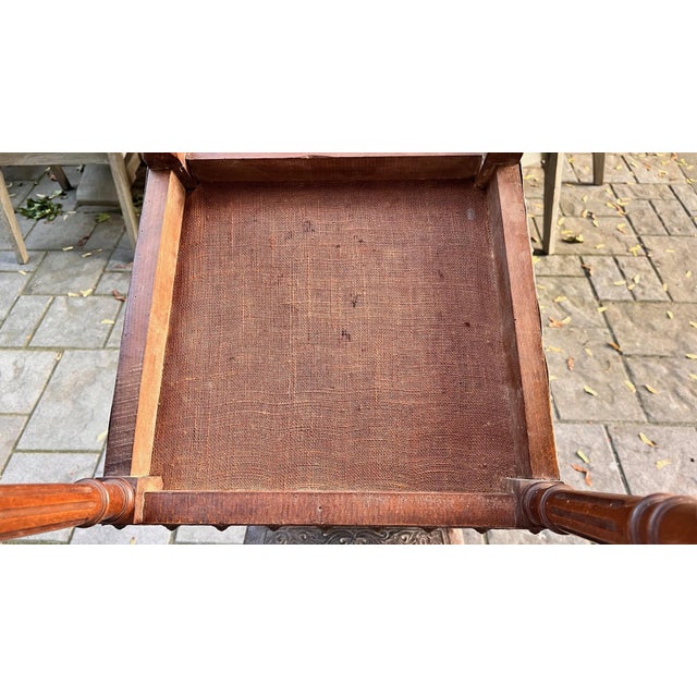 Wood Set of 6 Antique Late 1800s French Henri II Walnut Dining Chairs With Leather Upholstery For Sale - Image 7 of 12