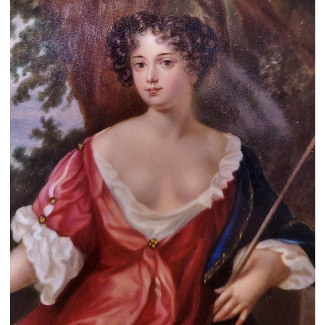 Ceramic 19th C Austrian Porcelain Royal Vienna Plate "Louise Duchess of Portsmouth" For Sale - Image 7 of 14