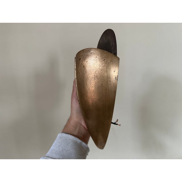 Metal Modern Bronze Wall Sconce, 1960 For Sale - Image 7 of 18