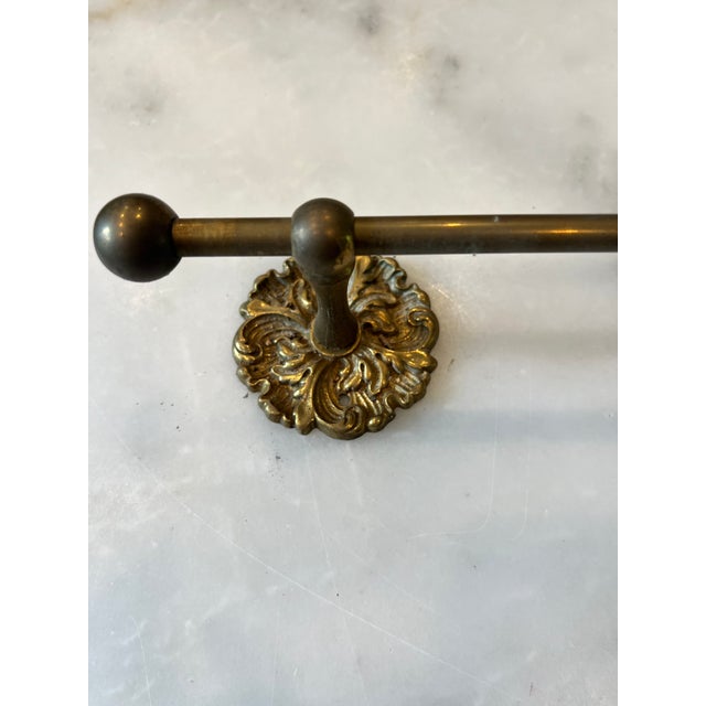 Pair Solid Brass Vintage Towel Bars For Sale - Image 9 of 9