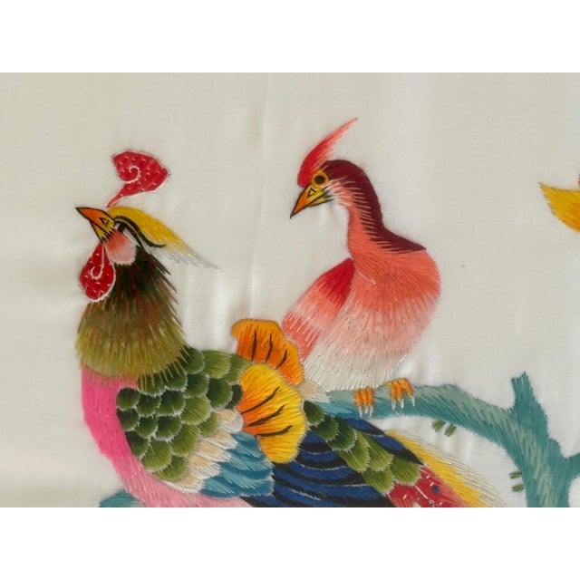 Pair Chinese Signed Embroidered Suzhou Silk Framed Paintings For Sale - Image 9 of 18