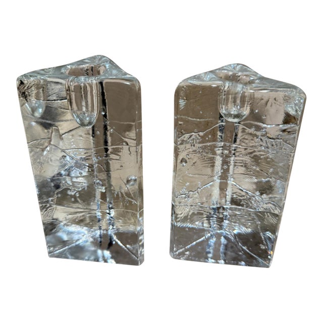 1970s Iittala Arkipelago Ice Block Candle Holders Timo Sarpaneva Finland For Sale