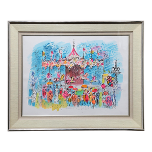 Carousel, Watercolor by Charles Cobelle