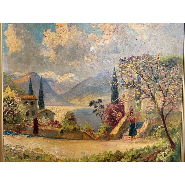 Listed Danish Artist Finn Wennerwald 1896–1969 Antique Oil Painting Landscape For Sale - Image 10 of 13
