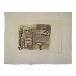 Rural Landscape, Vintage Offset Print After Giorgio Morandi, 1973 For Sale