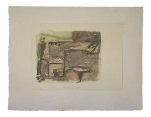 Rural Landscape, Vintage Offset Print After Giorgio Morandi, 1973